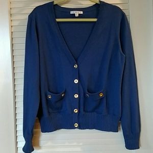 CAbi Royal Blue Button-down Cardigan XL